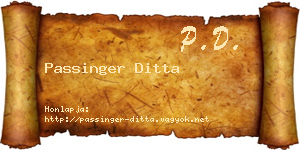 Passinger Ditta névjegykártya